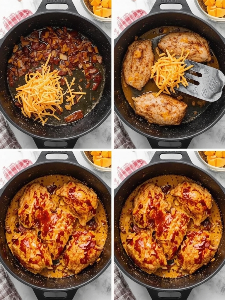 Cowboy BBQ Bacon Cheddar Chicken steps