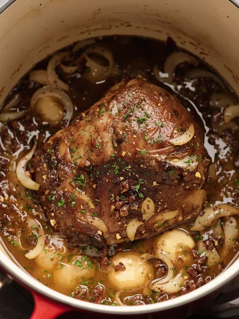 French Onion Pot Roast steps