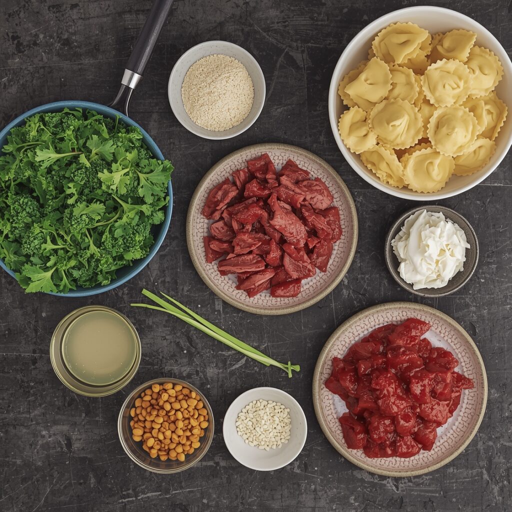 Garlic Steak Tortellini ingredients