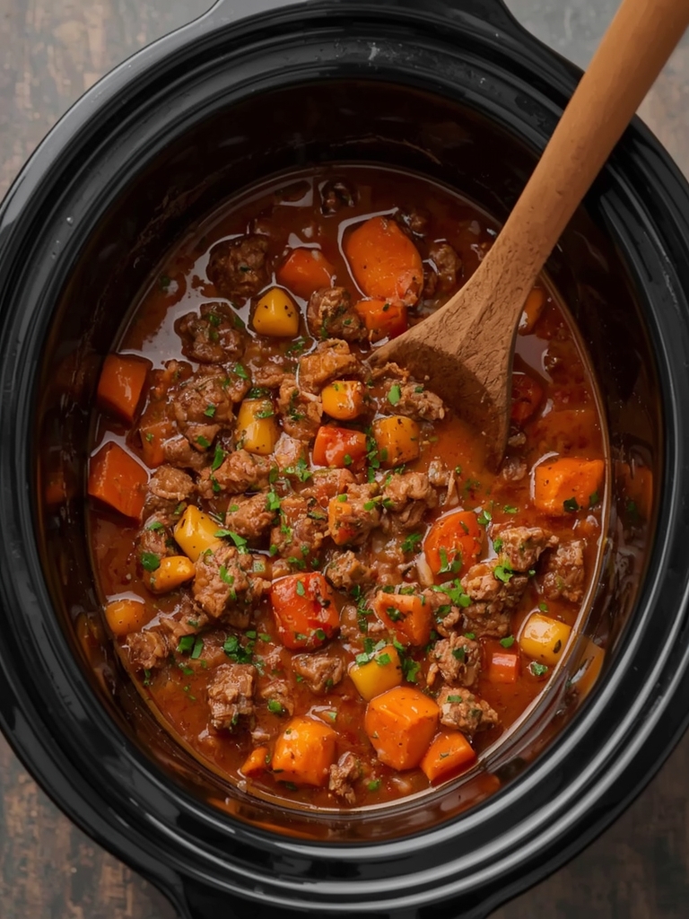 stew meat crock pot steps