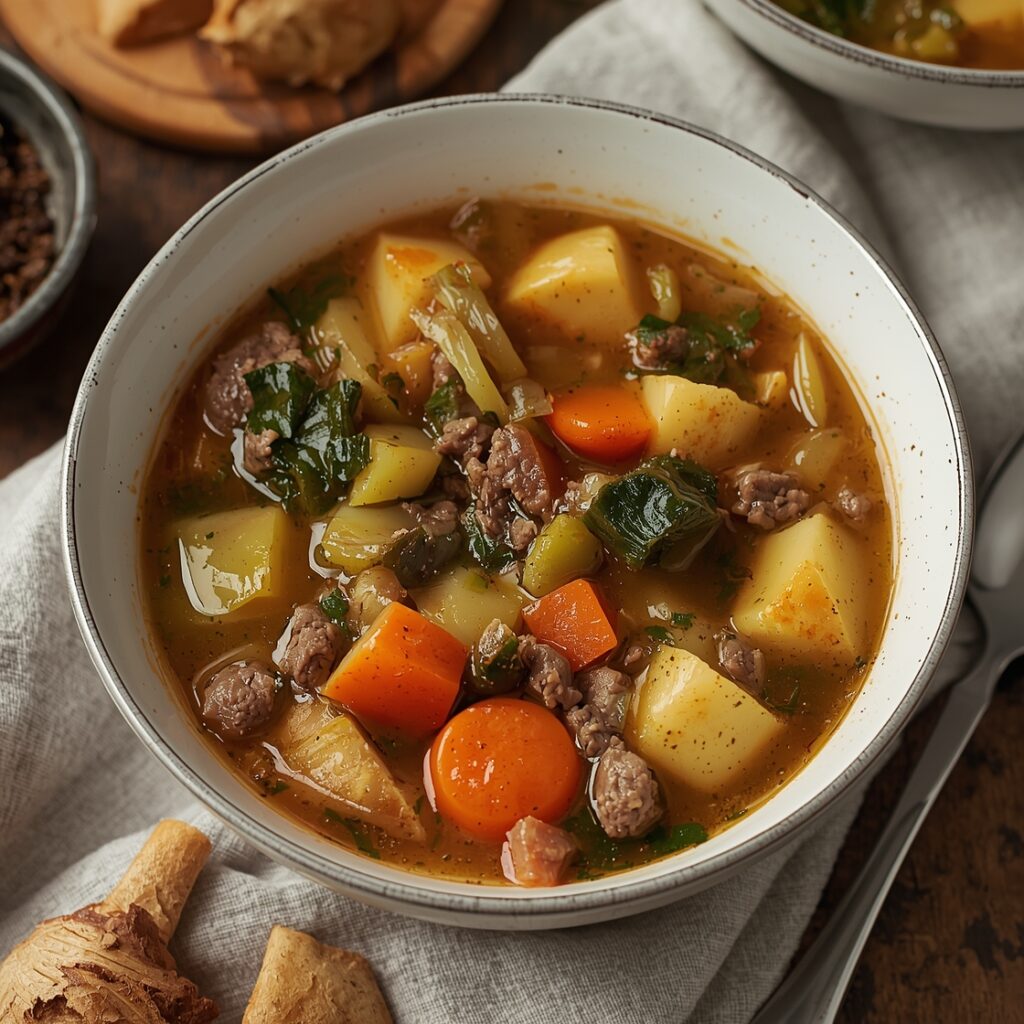 vegetable soup with ground beef