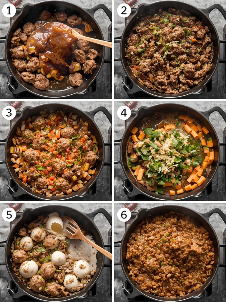 Amish Hamburger Steak Bake steps
