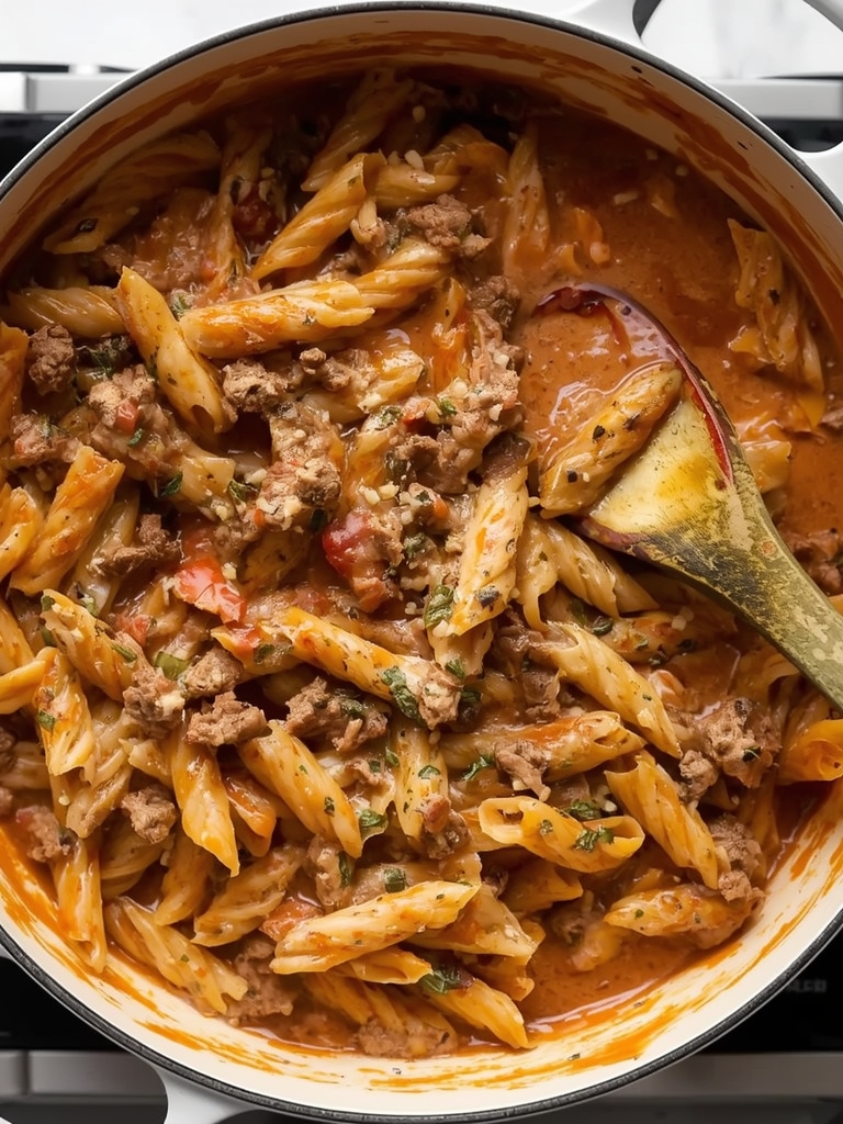 Creamy Beef Pasta steps