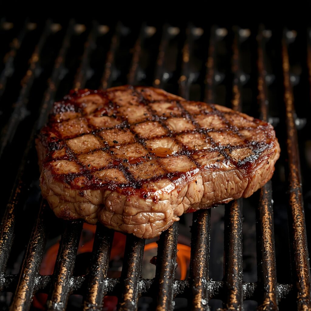 beef chuck steak on grill